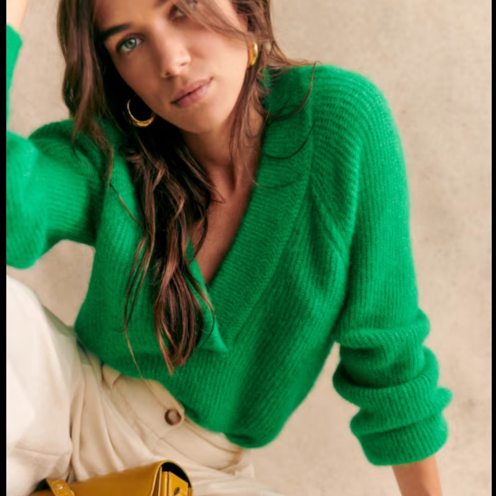 Sezane Cody Jumper Bright Green